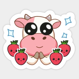 Strawberry cow Sticker